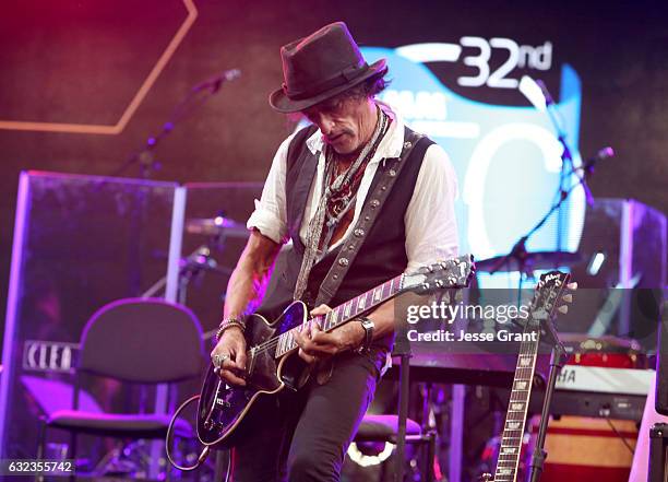 Musician Joe Perry performs onstage at the TEC Awards during NAMM Show 2017 at the Anaheim Hilton on January 21, 2017 in Anaheim, California.