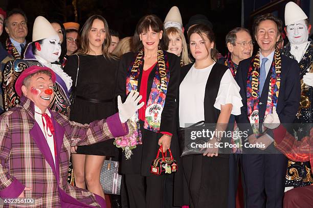 Pauline Ducruet, Princess Stephanie of Monaco, Camille Gottlieb, Robert Hossein and Stephane Bern attend the 41th Monte-Carlo International Circus...