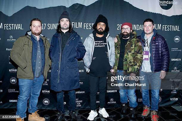 Noah Rothman, Austin Peters, Christopher 'Jillionare' Leacock, Andrew Mcinnes and Jay Peterson attend the "Give Me Future: Major Lazer In Cuba"...