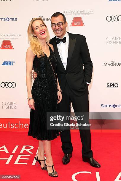 Erol Sander and his wife Caroline Goddet during the 44th German Film Ball 2017 arrival at Hotel Bayerischer Hof on January 21, 2017 in Munich,...