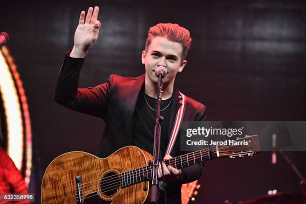 Musician Hunter Hayes performs on stage during the Celebration of Music In Film on day 3 of the 2017 Sundance Film Festival at Festival Base Camp on...