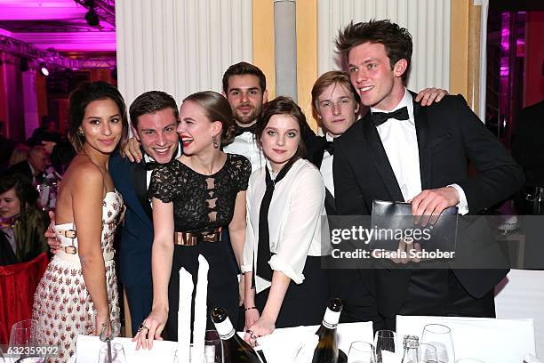 Gizem Emre, Jannik Schuemann, Alicia von Rittberg, Lucas Reiber, Jella Haase, Louis Hofmann and Jannis Niewoehner during the 44th German Film Ball...