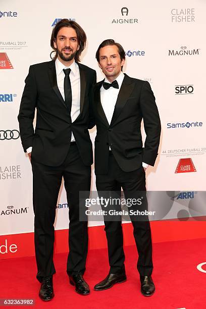 Max Wiedemann and Quirin Berg, Producer "Willkommen bei den Hartmanns" during the 44th German Film Ball 2017 arrival at Hotel Bayerischer Hof on...