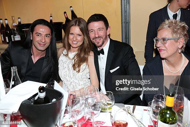 Buelent Ceylan, Oliver Berben and his wife Katrin during the 44th German Film Ball 2017 party at Hotel Bayerischer Hof on January 21, 2017 in Munich,...