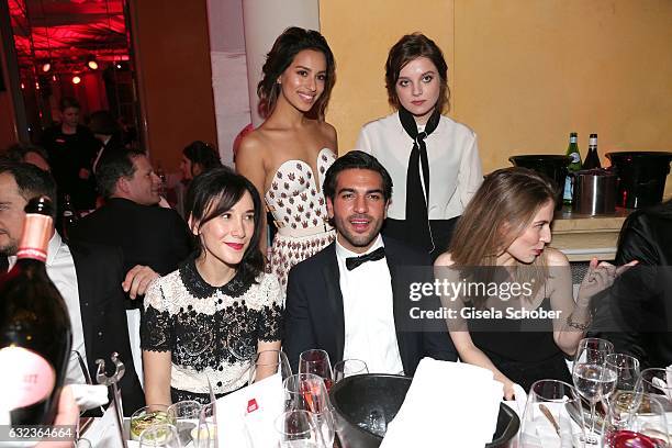 Sibel Kekilli, Elyas M'Barek, Jella Haase Gizem Emre and Nora von Waldstaetten during the 44th German Film Ball 2017 party at Hotel Bayerischer Hof...