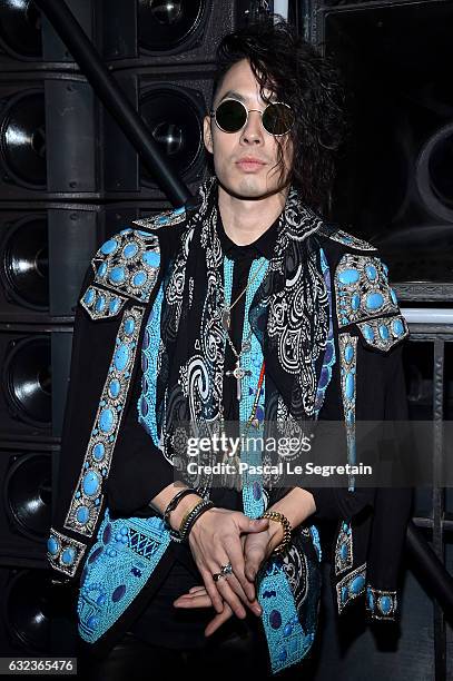 Vanness Wu attends the Balmain Menswear Fall/Winter 2017-2018 show as part of Paris Fashion Week on January 21, 2017 in Paris, France.