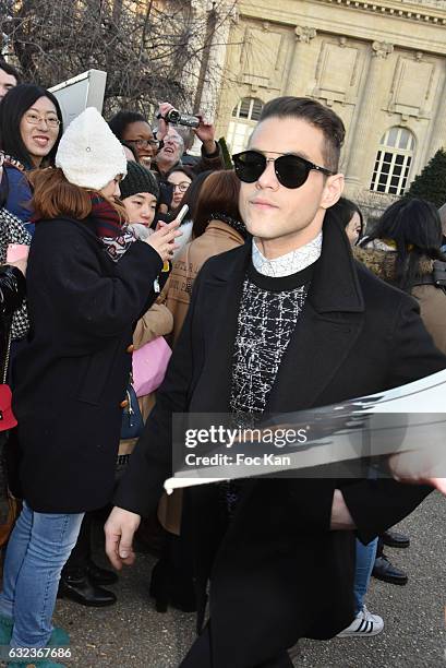 Rami Malek attends the Dior Homme Menswear Fall/Winter 2017-2018 show as part of Paris Fashion Week on January 21, 2017 in Paris, France.