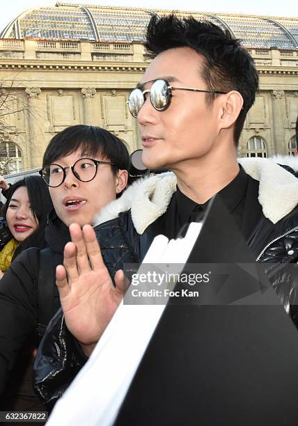 Chinese actor Kai Wang attends the Dior Homme Menswear Fall/Winter 2017-2018 show as part of Paris Fashion Week on January 21, 2017 in Paris, France.