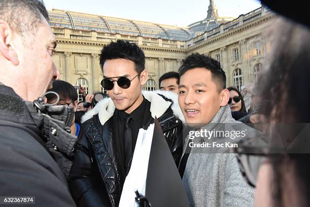 Kai Wang attends the Dior Homme Menswear Fall/Winter 2017-2018 show as part of Paris Fashion Week on January 21, 2017 in Paris, France.