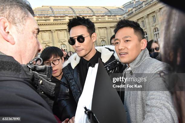Kai Wang attends the Dior Homme Menswear Fall/Winter 2017-2018 show as part of Paris Fashion Week on January 21, 2017 in Paris, France.