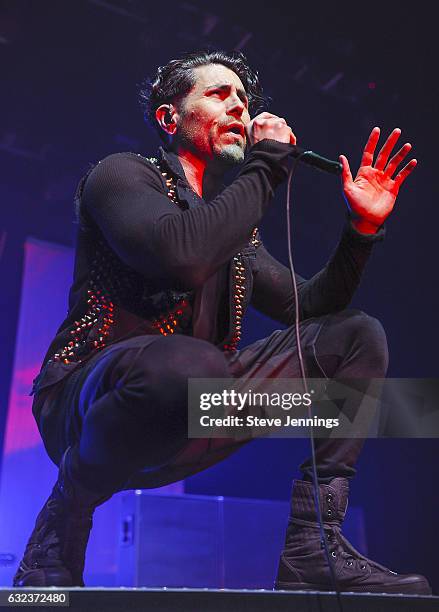 Singer Davey Havok of AFI performs at Fox Theater on January 21, 2017 in Oakland, California.