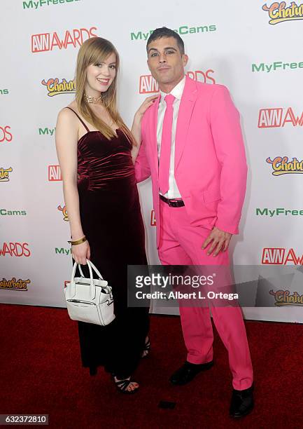 Actors Dolly Leigh and Lance Hart arrive at the 2017 Adult Video News Awards held at the Hard Rock Hotel & Casino on January 21, 2017 in Las Vegas,...