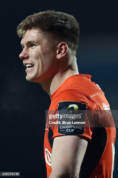 Saracens Captain Owen Farrell looks on during the European Rugby Champions Cup match between Saracens and RC Toulon on January 21, 2017 in Barnet,...
