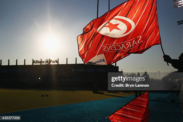 General view of Allianz Park prior to the European Rugby Champions Cup match between Saracens and RC Toulon on January 21, 2017 in Barnet, United...