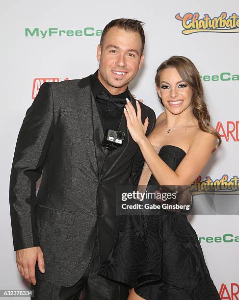 Adult film actor Chad White and adult film actress Kimmy Granger attend the 2017 Adult Video News Awards at the Hard Rock Hotel & Casino on January...