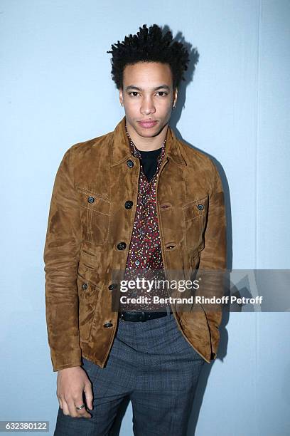 Actor Corentin Fila attends the Lanvin Menswear Fall/Winter 2017-2018 show as part of Paris Fashion Week on January 22, 2017 in Paris, France.