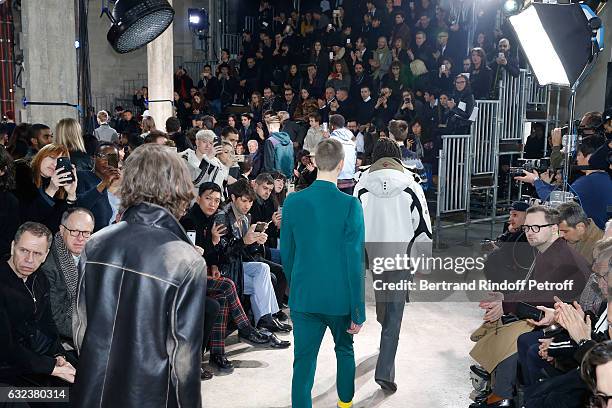 Guests attend the Lanvin Menswear Fall/Winter 2017-2018 show as part of Paris Fashion Week on January 22, 2017 in Paris, France.