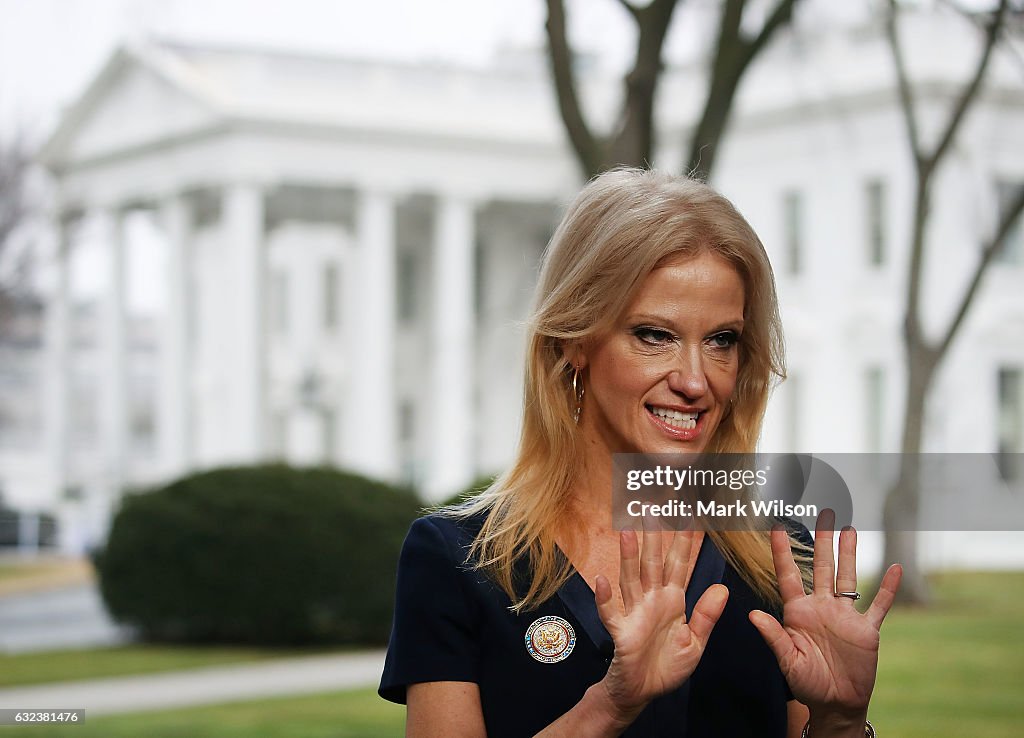 Kellyanne Conway Speaks To Morning Shows From Front Lawn Of White House