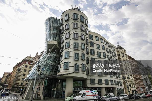 The Nationale-Nederlanden building nickname The Dancing House is seen on 3 May 2012 in Prague Czech Republic capital.
