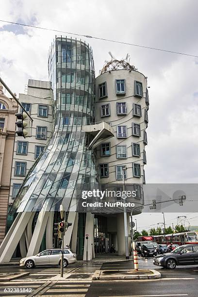 The Nationale-Nederlanden building nickname The Dancing House is seen on 3 May 2012 in Prague Czech Republic capital.