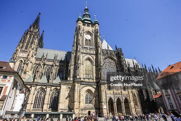 St. Vitus Cathedral is seen on 2 May 2012 in Prague Czech Republic capital.