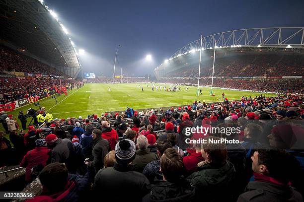 General view of Thomond Park Stadium during the European Rugby Champions Cup Round 6 match between Munster Rugby and Racing 92 at Thomond Park...