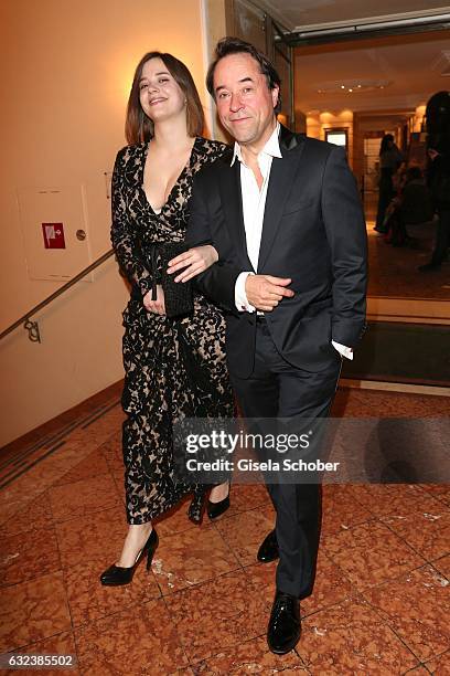 Jan-Josef Liefers and his daughter Pauline Liefers during the 44th German Film Ball 2017 party at Hotel Bayerischer Hof on January 21, 2017 in...