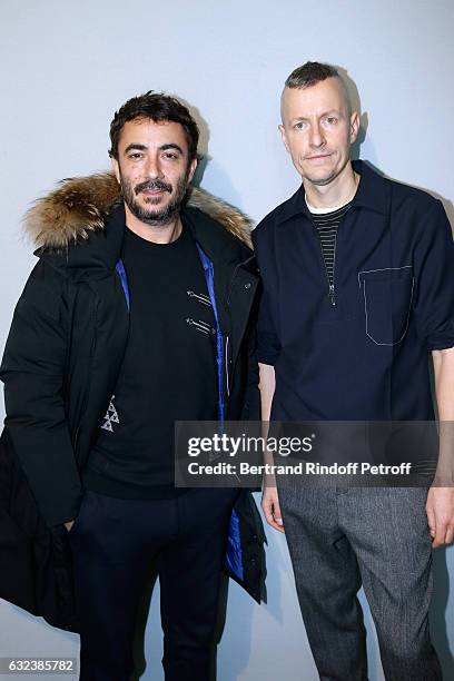 Producer Benoit Ponsaille and Stylist of 'Lanvin Men', Lucas Ossendrijver attend the Lanvin Menswear Fall/Winter 2017-2018 show as part of Paris...