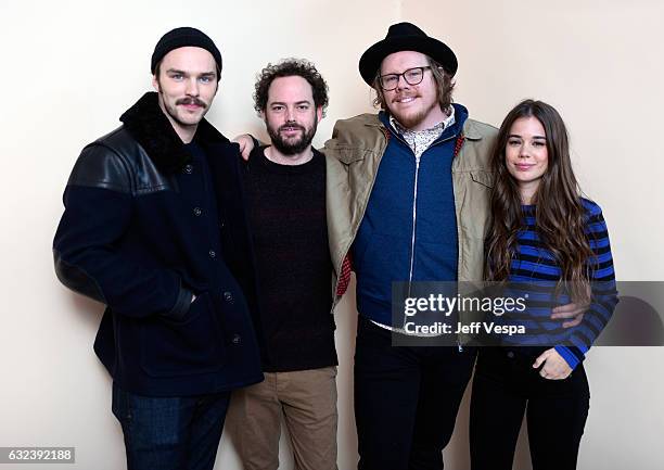 Actor Nicholas Hoult, filmmaker Drake Doremus, writer Ben York Jones and actress Laia Costa from the film "Newness" pose for a portrait in the...
