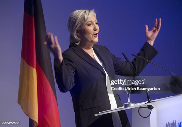 Congress Europe of Nations and Freedom of the ENF group in the European Parliament in Koblenz. Marine Le Pen, chairwoman of the Front National in...