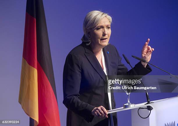 Congress Europe of Nations and Freedom of the ENF group in the European Parliament in Koblenz. Marine Le Pen, chairwoman of the Front National in...