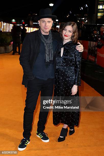 Actor Ewan McGregor and actress Kelly Macdonald attend the 'T2 Trainspotting' world premiere on January 22, 2017 in Edinburgh, United Kingdom.