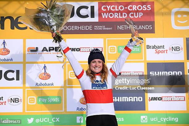 Adrie Van der Poel Hoogerheide 2017 / Women Elite Podium / Ellen NOBLE U23 Leaders jersey / Celebration / Women Elite/ World Cup / Tim De WaeleLC/Tim...