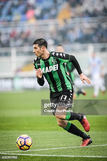 Peluso Federico during the match Pescara vs Sassuolo of sere A TIM in Pescara Italy on 22 January 2017,