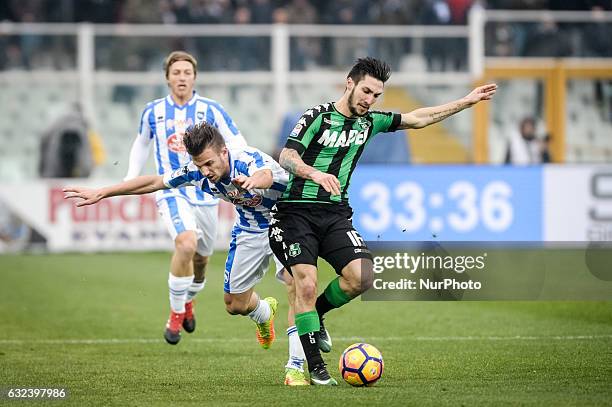 Politano Matteo during the match Pescara vs Sassuolo of sere A TIM in Pescara Italy on 22 January 2017,