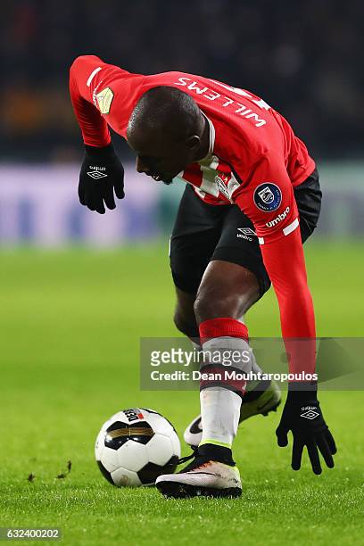 Jetro Willems of PSV in action during the Dutch Eredivisie match between PSV Eindhoven and SC Heerenveen held at Philips Stadion on January 22, 2017...