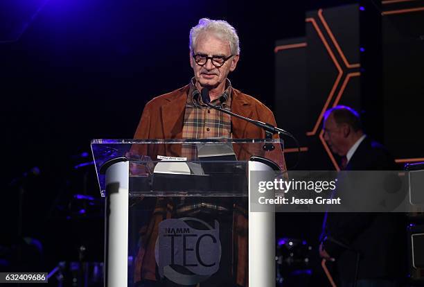 Engineer Jack Douglas speaks onstage at the TEC Awards during NAMM Show 2017 at the Anaheim Hilton on January 21, 2017 in Anaheim, California.