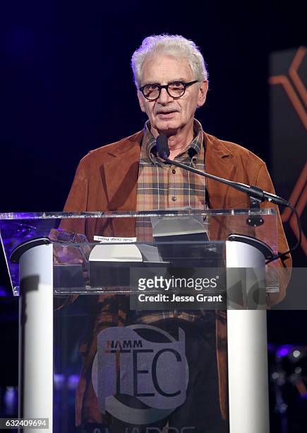 Engineer Jack Douglas speaks onstage at the TEC Awards during NAMM Show 2017 at the Anaheim Hilton on January 21, 2017 in Anaheim, California.