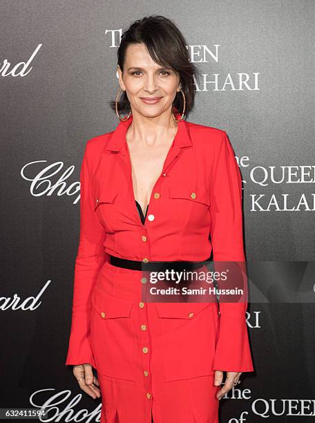 Juliette Binoche attends Chopard presenting The Garden of Kalahari at Theatre du Chatelet on January 21, 2017 in Paris, France.