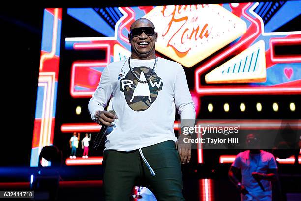 Gente de Zona perform during Mega 96.3's Calibash 2017 at Staples Center on January 21, 2017 in Los Angeles, California.