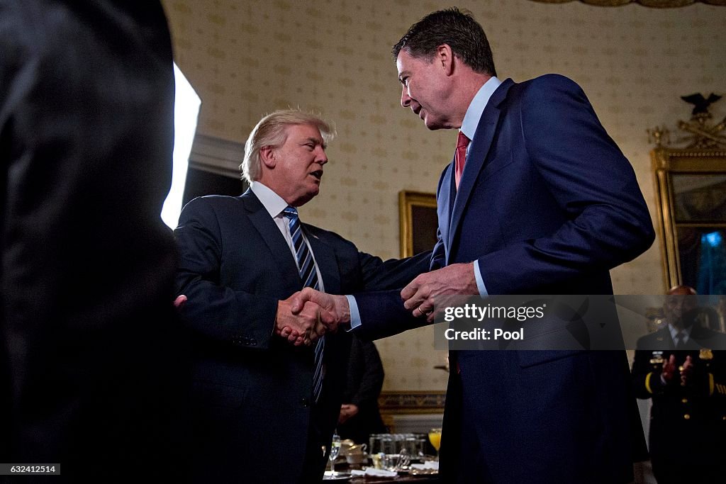 President Trump Hosts The Inaugural Law Enforcement Officers And First Responders Reception At The White House