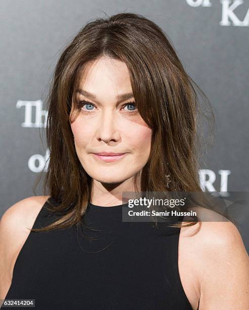 Carla Bruni attends Chopard presenting The Garden of Kalahari at Theatre du Chatelet on January 21, 2017 in Paris, France.