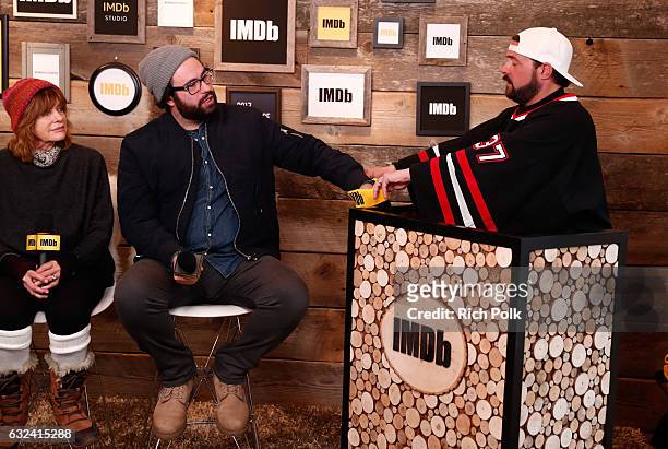 Actors Katharine Ross and director Brett Haley of "The Hero" speak with Kevin Smith at The IMDb Studio featuring the Filmmaker Discovery Lounge,...