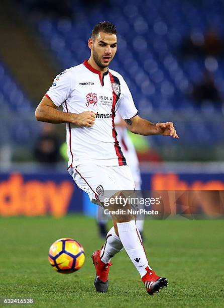 Panagiotis Tachtsidis of Cagliari Calcio in action during the Serie A match between AS Roma and Cagliari Calcio at Stadio Olimpico on January 22,...