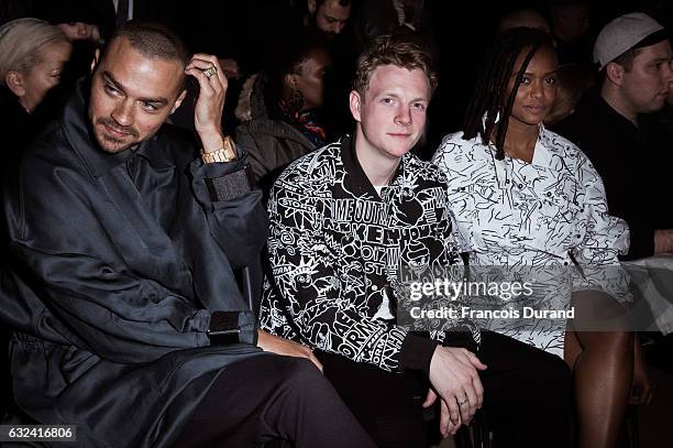 Jesse Williams, Patrick Gibson and Kelela attend the Kenzo Menswear Fall/Winter 2017-2018 show as part of Paris Fashion Week on January 22, 2017 in...