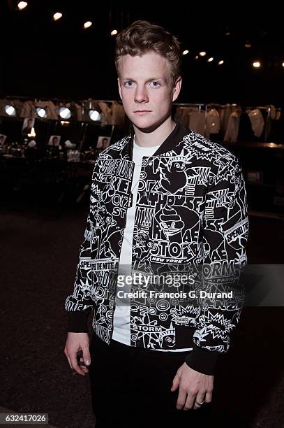 Patrick Gibson attends the Kenzo Menswear Fall/Winter 2017-2018 show as part of Paris Fashion Week on January 22, 2017 in Paris, France.