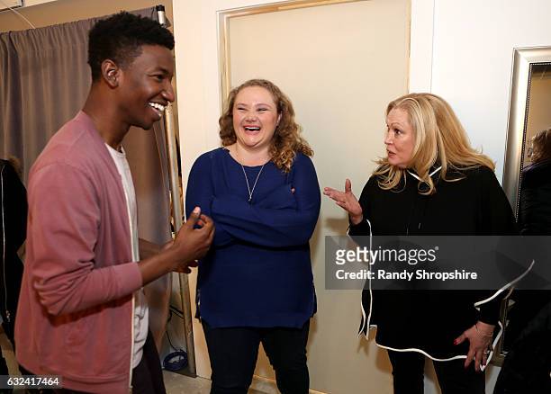 Actors Mamoudou Athie, Danielle Macdonald and Cathy Moriarty attend AT&T At The Lift during the 2017 Sundance Film Festival on January 22, 2017 in...