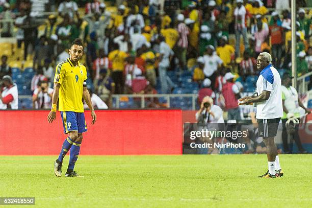 Pierre Emerick Emiliano François Aubameyang leaving disappointed at African Cup of Nations 2017 between Cameroon and Gabon at Libreville, Gabon on...