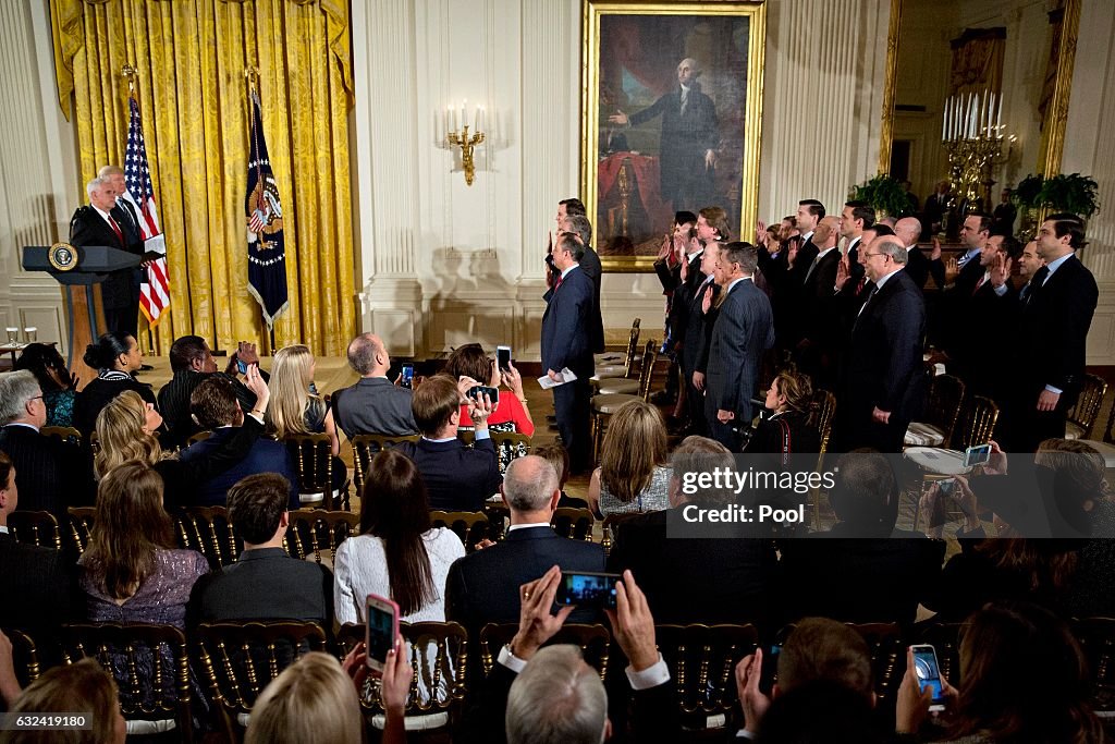 President Trump Swears In Senior Staff At White House