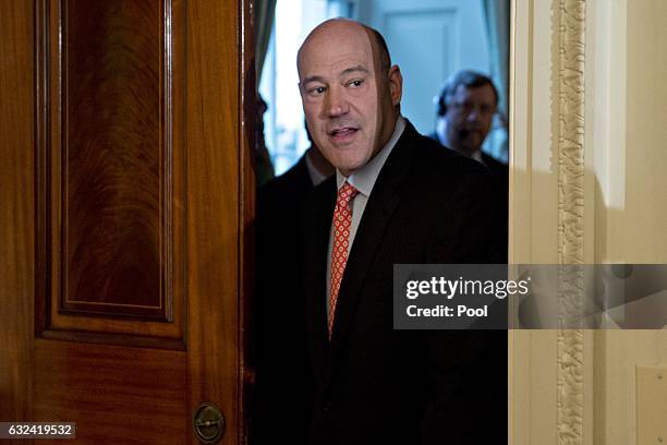 Gary Cohn, director of the U.S. National Economic Council, arrives to a swearing in ceremony of White House senior staff in the East Room of the...